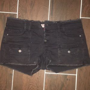 Black jean shorts